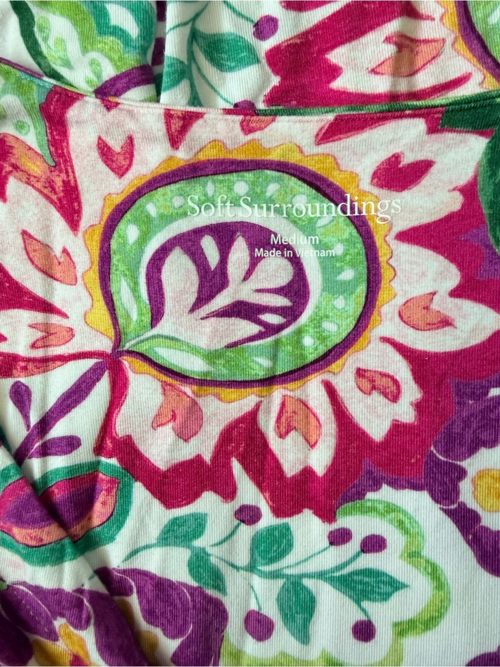 Soft Surroundings Floral Paisley Ruched Maxi Dress Size Medium - Picture 4 of 5